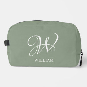 Initial Personalisierte Elegant Sage Green Monogra Waschbeutel