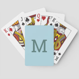Initial Playing Cards auf Pastel Light Blue Monogr Spielkarten