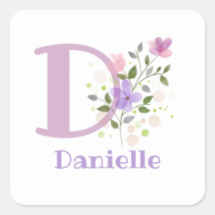 Initial Plus Name & Blume Design Square Sticker