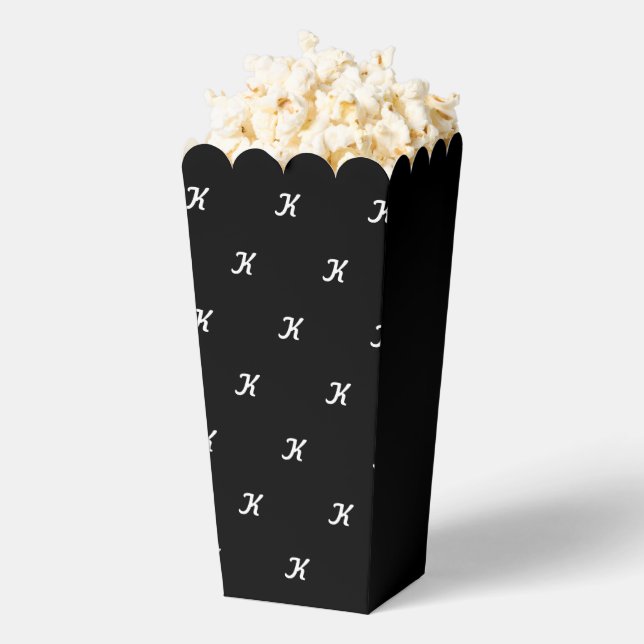 Initial Popcorn Box (Schwarz & Weiß) Geschenkschachtel (Geplatzt)