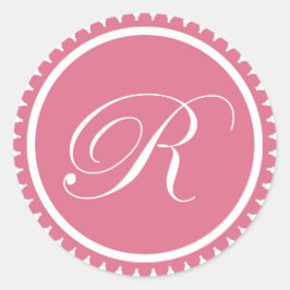 Initial R-Prinzessin rosa Monogramm-Siegel-Gastges Runder Aufkleber
