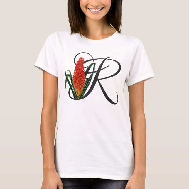 Initial R, Red Hot Poker T - Shirt (Vorderseite)