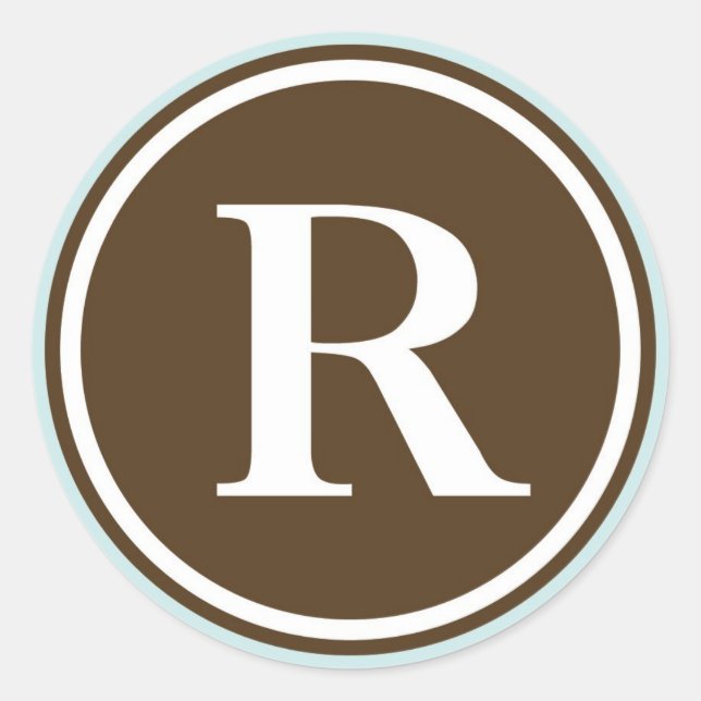 Initial-R-Siegel-Monogramm-Buchstaben-Gastgeschenk Runder Aufkleber (Vorderseite)