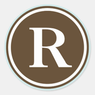 Initial-R-Siegel-Monogramm-Buchstaben-Gastgeschenk Runder Aufkleber