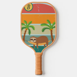 Initial-Retro-Sloth-Sunset für benutzerdefinierte Pickleball Schläger
