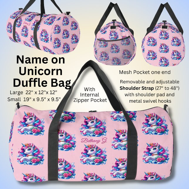 Initial, Rosa und Blau hinzufügen Duffle Bag (Von Creator hochgeladen)