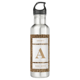 Initial Rustic Burlap Monogram Edelstahlflasche