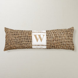 Initial Rustic Burlap Monogram Seitenschläferkissen