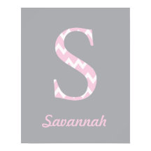 Initial S" Personalisierter Zickzack Rosa Baby Nam