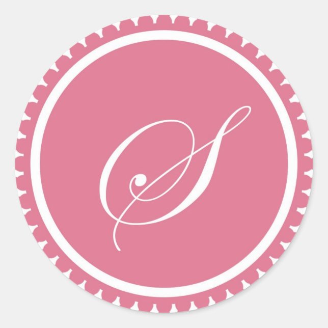 Initial S-Prinzessin-Siegel-Gastgeschenk mit rosa  Runder Aufkleber (Vorderseite)