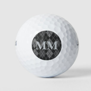 Initial Schwarz-Grau-Monogramm Golfball