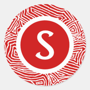 Initial Scribbleprint Runder Aufkleber