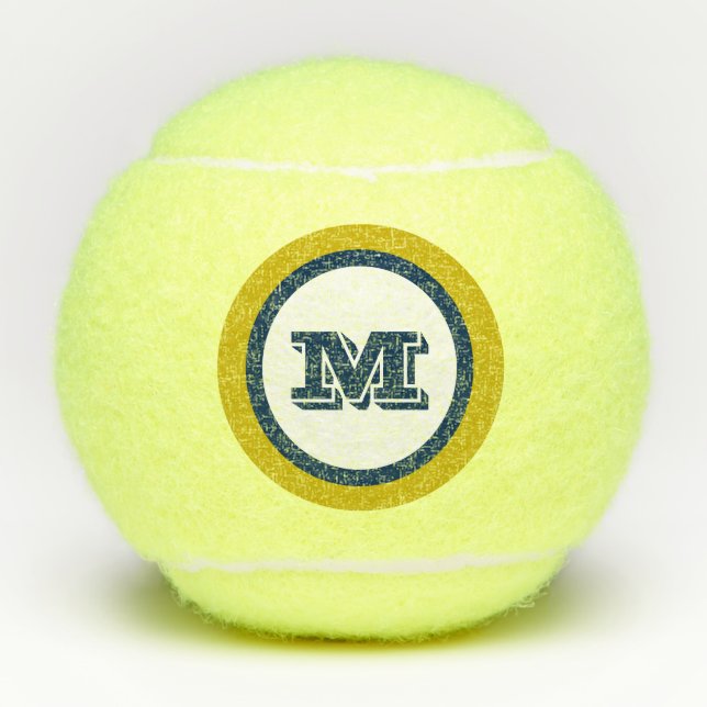 Initial-Sportgeschenk für das Spiel im Stil Monogr Tennisbälle (Vorderseite)