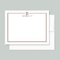 Initial Stationery Dark Red