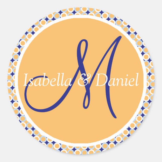 Initial Stickers Custom Wedding Monogramme (Vorderseite)