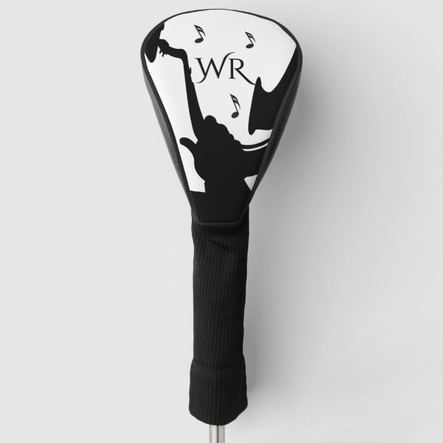 Initial Surreal Saxophone Player Monogram Golf Headcover (Vorderseite)