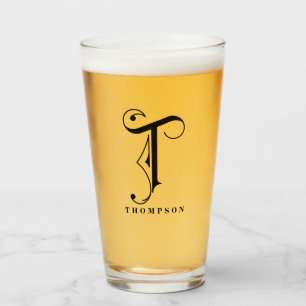 Initial T mit Nachname Glas