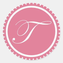 Initial-T-Prinzessin-Monogramm-Siegel-Gastgeschenk Runder Aufkleber