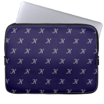 Initial Tablet Case (Navy Blue & Silver)