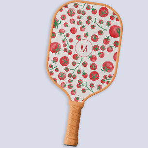 Initial Tomato Watercolor Mediterrane Monogramm Pickleball Schläger