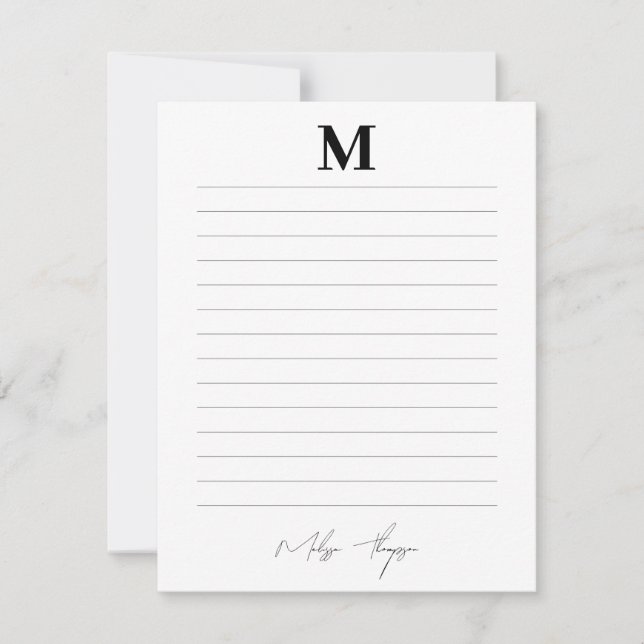 Initial- und Namensschild für persönliche Signatur Mitteilungskarte (Vorderseite)