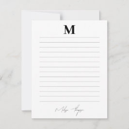Initial- und Namensschild für persönliche Signatur Mitteilungskarte