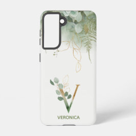 Initial V Gold & Grüne Elegant Samsung Galaxy Hülle