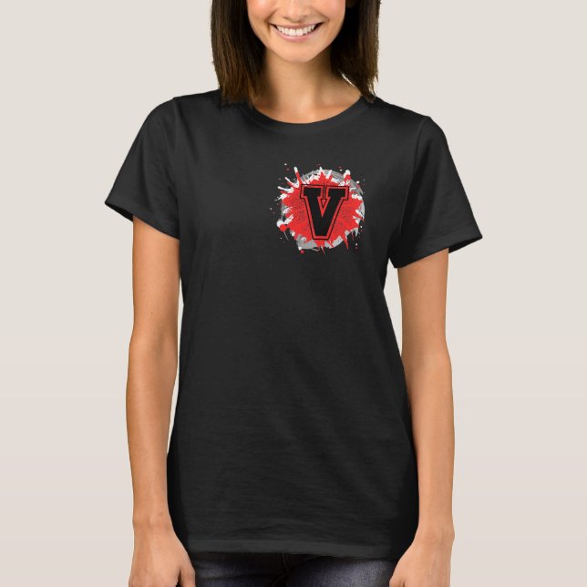 Initial V Monogram Letter Custom Personalized Cust T-Shirt (Vorderseite)