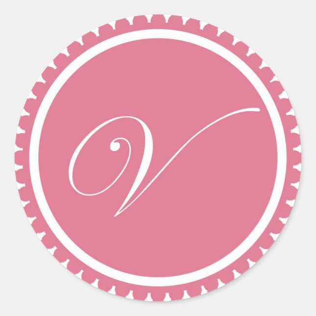 Initial-V-Prinzessin-Siegel-Gastgeschenk Runder Aufkleber (Vorderseite)