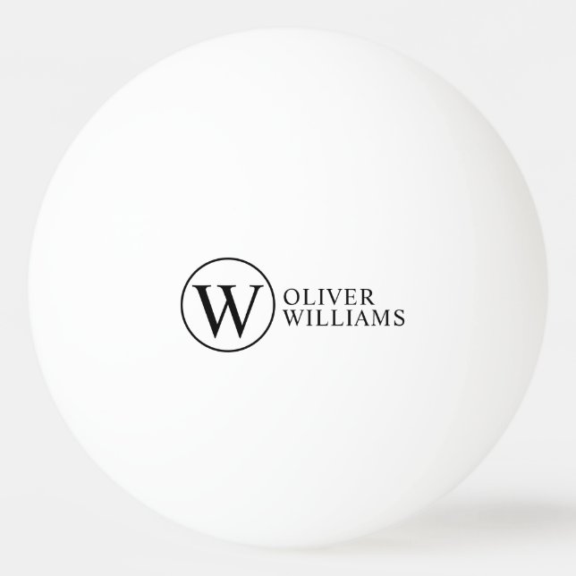 Initial W (bearbeitbar) Circle Monogram Tischtennisball (Vorderseite)