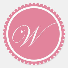 Initial-W-Prinzessin-Monogramm-Siegel-Gastgeschenk Runder Aufkleber