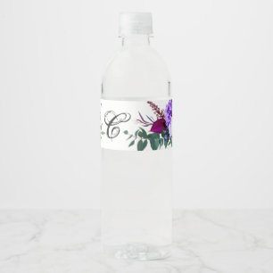 Initial Water Flasche Label Lavender Hibis