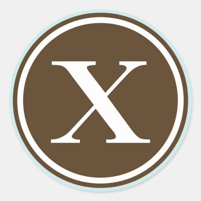 Initial-X-Monogramm-Siegel-Gastgeschenk Runder Aufkleber (Vorderseite)