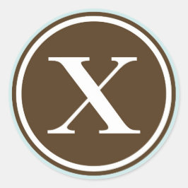 Initial-X-Monogramm-Siegel-Gastgeschenk Runder Aufkleber