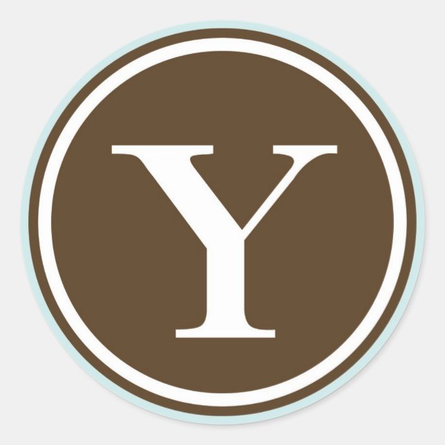 Initial-Y-Monogramm-Siegel-Gastgeschenk Runder Aufkleber (Vorderseite)