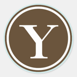 Initial-Y-Monogramm-Siegel-Gastgeschenk Runder Aufkleber