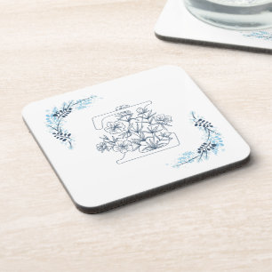 Initial "Z" Blue Monogram Calm Floral Getränkeuntersetzer