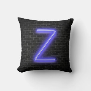 Initial Z in Neon Marquee auf Brick Kissen