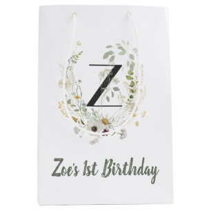 Initial Z mit weicher Blume Mittlere Geschenktüte