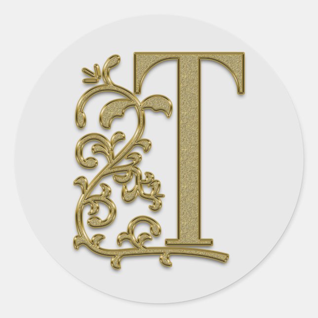 Initialaufkleber für Monogramm Runder Aufkleber (Vorderseite)