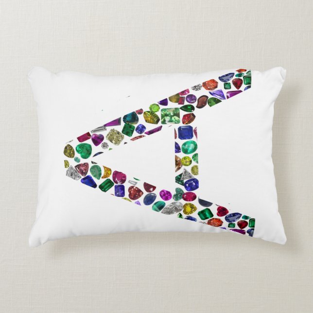 Initialbrief A in Gemstone Blumendesign Dekokissen (Vorderseite)