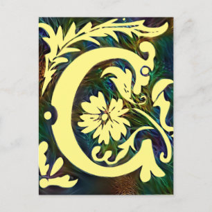 Initialbrief C Vintag Corlorul-Ornament Postkarte