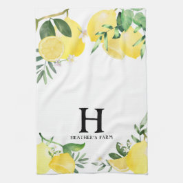 Initialbrief Mit Monogramm Lemon Garden Geschirrtuch