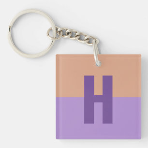Initialbrief von elegantem Pastel-Colorblock Schlüsselanhänger