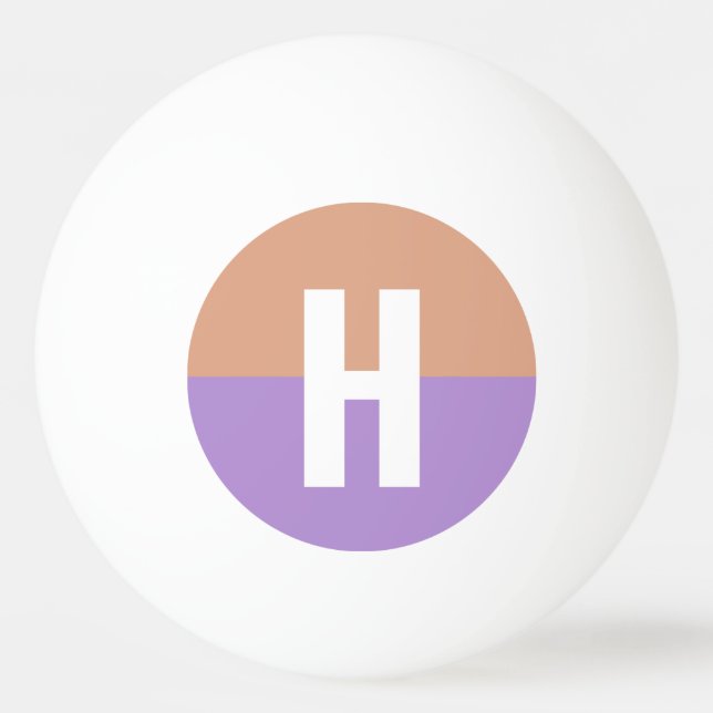 Initialbrief von elegantem Pastel-Colorblock Tischtennisball (Vorderseite)