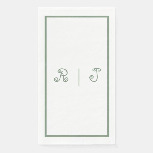 Initialbriefe für das Sage Green Monogram 2025 für Serviette (Vorderseite)