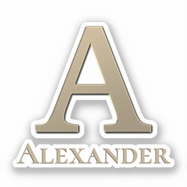 Initialbuchstabe A Monogramm Aufkleber (Vorderseite)