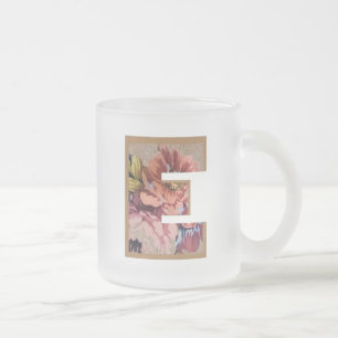 Initialbuchstabe E Monogramm für rustikale Flora Mattglastasse