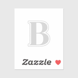 Initialbuchstabe Einziges Grau Monogramm Aufkleber