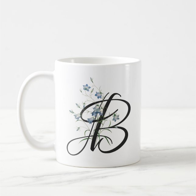 Initiale B, Vintage Bluebells Coffee Mug (Gauche)